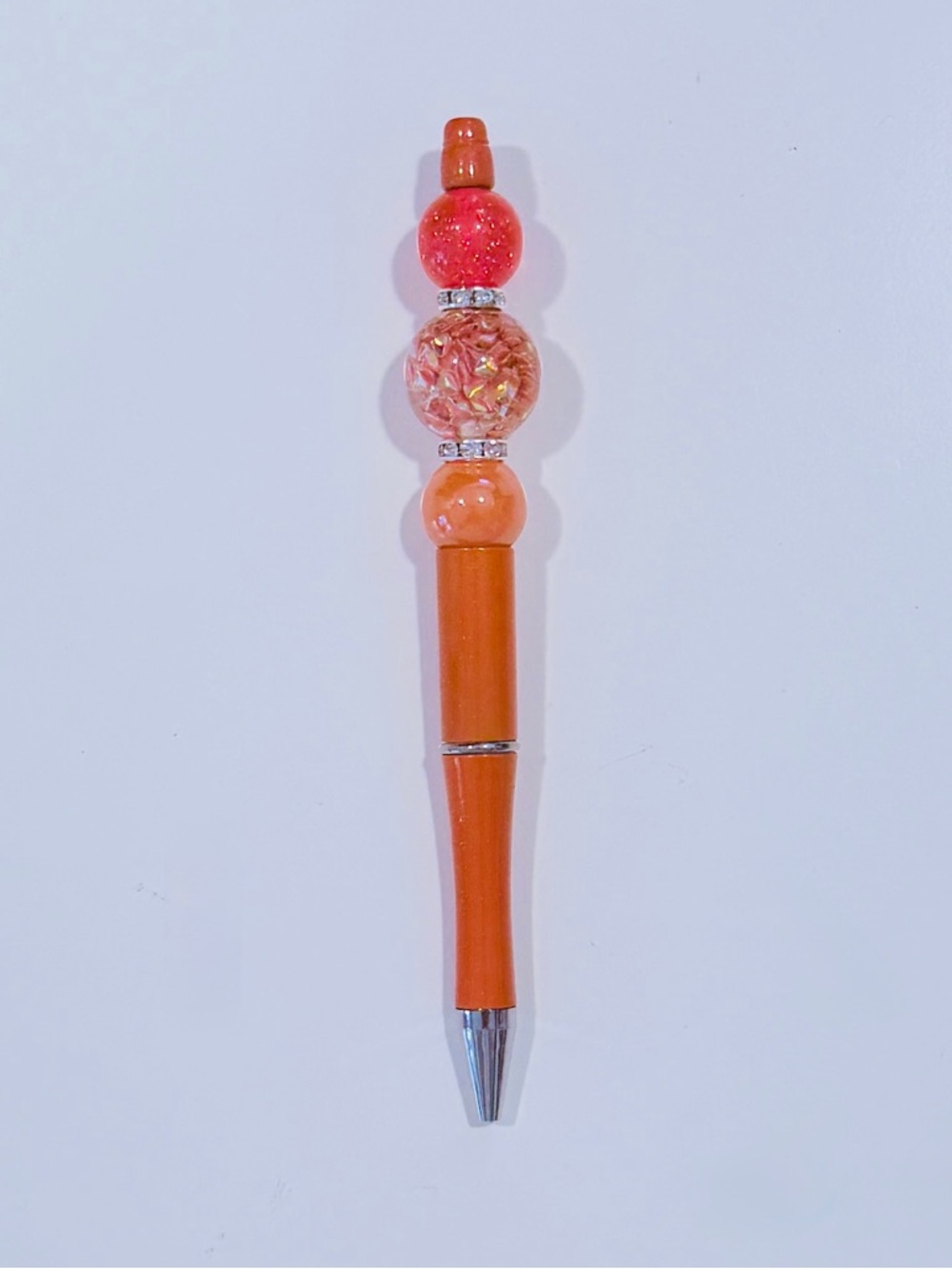 NWOT Decorative Orange Beaded Ballpoint Pen